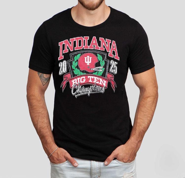 Indiana Hoosiers 2025 Big Ten Champions Helmet Shirt Indiana Hoosiers 2025 Big Ten Champions Helmet Shirt