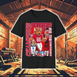 Indiana Hoosiers 2025 Big Ten Conference Champions Mascot Logo Shirt