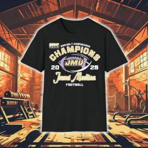 James Madison Dukes Football Sun Belt Conference Champions 2025 Shirt 1 James Madison Dukes Football Sun Belt Conference Champions Tshirt