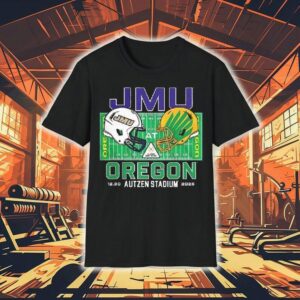 James Madison Dukes Vs Oregon Ducks Ncaa Cfp 2025 Autzen Field Helmet Shirt