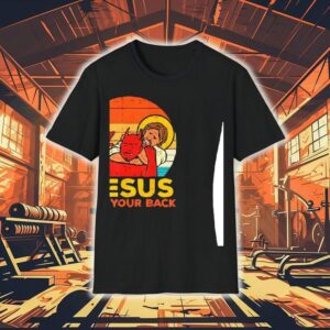 Jesus Strangling Devil Satan Has Your Back Retro Shirt