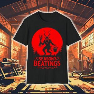 Krampus Santa Season’s Beatings Gothic Christmas Horror Shirt
