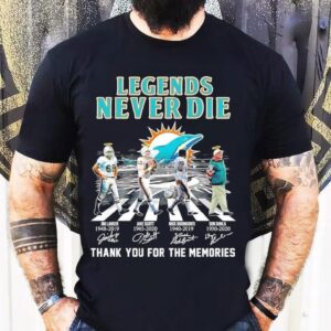 Legends Never Die Miami Dolphins Jim Langer Jake Scott Nick Buoniconti Don Shula Signatures Shirt