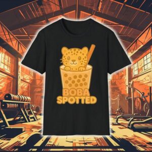 Leopard Spotted Cat Boba Bubble Funny Shirt