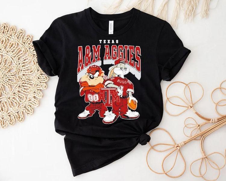 Looney Tunes Bugs Bunny And Taz Texas Am Aggies Football 2024 Shirt Looney Tunes Bugs Bunny And Taz Texas Am Aggies Football 2024 Shirt