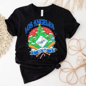 Los Angeles Dodgers Ugly Christmas Tree Motif Est 1883 Logo Shirt