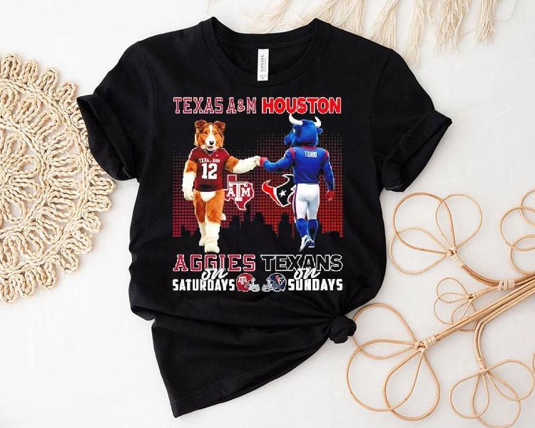 Mascot Of Texas Am Aggies On Saturdays And Houston Texans On Sundays Shirt Mascot Of Texas Am Aggies On Saturdays And Houston Texans On Sundays Shirt