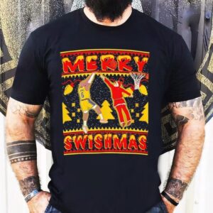Merry Swishmas Lebron James And Santa Claus Shirt