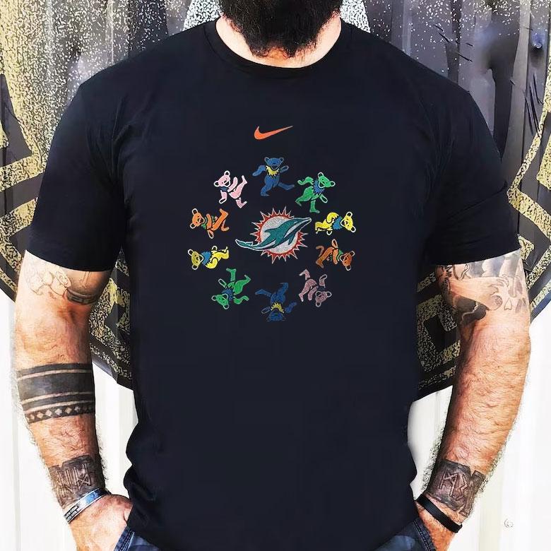 Miami Dolphins X Grateful Dead For Life Logo Mascot Shirt Miami Dolphins X Grateful Dead For Life Logo Mascot Shirt