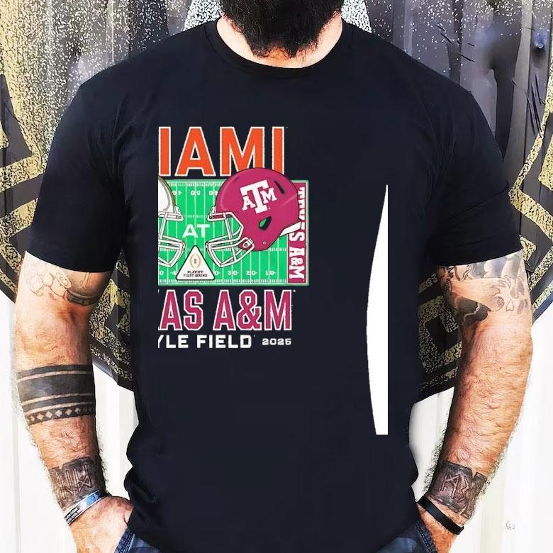 Miami Hurricanes Vs Texas Am Aggies College Football Playoff 2025 Shirt Miami Hurricanes Vs Texas Am Aggies College Football Playoff 2025 Shirt