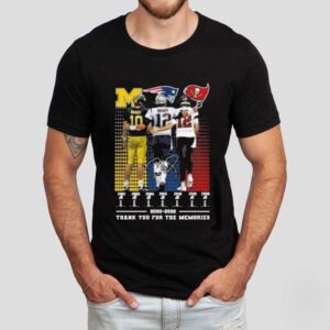 Michigan Wolverines New England Patriots Vs Tampa Bay Buccaneers Brady 2000-2022 Thank You For The Memories Signature Shirt