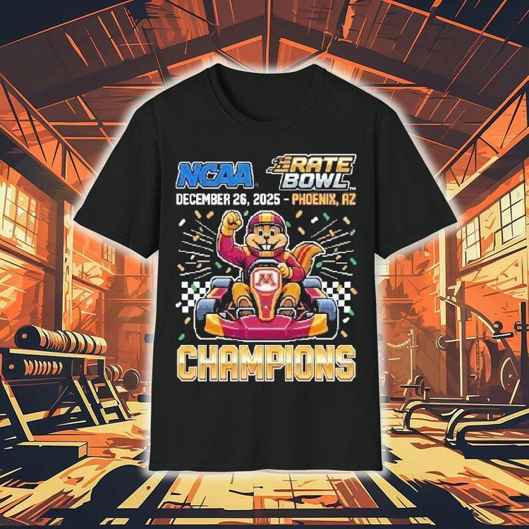 Minnesota Golden Gophers Rate Bowl Champions Mario Kart Goldy Gopher Racing Chase Field Phoenix Arizona December 26 2025 Mascot Shirt Minnesota Golden Gophers Rate Bowl Champions Mario Kart Goldy Gopher Racing Chase Field Phoenix Arizona December 26 2025 Mascot Shirt
