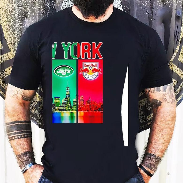 New York City Skyline Ny Mets Ny Jets Ny Red Bulls Logos Shirt New York City Skyline Ny Mets Ny Jets Ny Red Bulls Logos Shirt