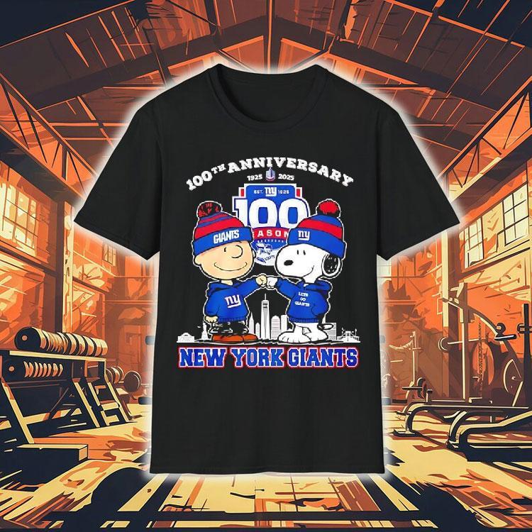 New York Giants 100th Anniversary 1925 2025 Peanuts Characters Shirt New York Giants 100th Anniversary 1925 2025 Peanuts Characters Shirt
