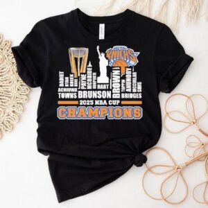 New York Knicks City Skyline All Mane Of Legends 2025 Nba Cup Champions Shirt