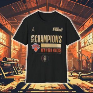 New York Knicks Jordan Brand 2025 Nba Cup Champions Locker Room Shirt