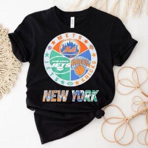 New York Mets New York Jets New York Knicks Mashup Logo Shirt