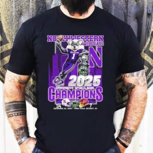 Northwestern Wildcats Vs Central Michigan Chippewas Gameabove Sports Bowl Champions 2025 Mascot Trophy Shirt