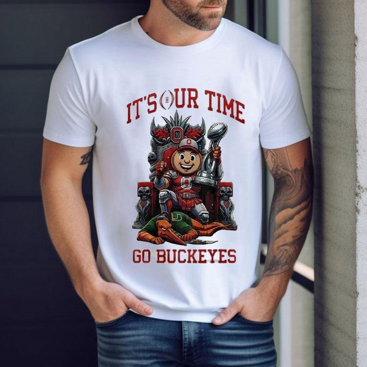 Ohio State Buckeyes Stomp Miami Hurricanes It’s Our Time Go Buckeyes Ncaa 2025-2026 Cotton Bowl Champions Cfp Mascot Shirt Ohio State Buckeyes Stomp Miami Hurricanes It’s Our Time Go Buckeyes Ncaa 2025-2026 Cotton Bowl Champions Cfp Mascot Shirt