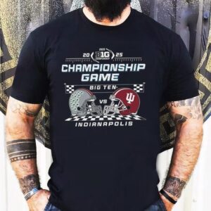 Ohio State Buckeyes Vs Indiana Hoosiers Big Ten 2025 Football Championship Speedway Helmet Shirt