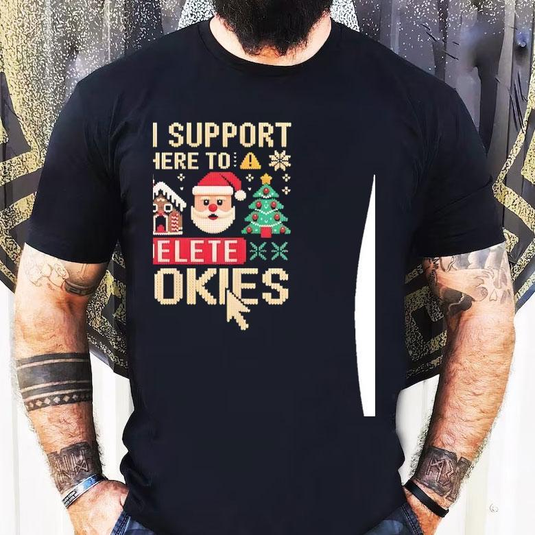 Santa And Gingerbread Tech Support Here To Delete Cookies Ugly Christmas Shirt Santa And Gingerbread Tech Support Here To Delete Cookies Ugly Christmas Shirt