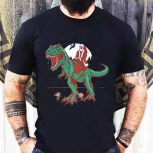 Santa Rides A T-rex Jurassic Christmas Shirt