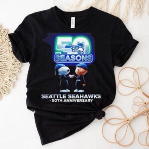 Seattle Seahawks Charlie Brown And Snoopy 50 Seasons Anniversary Shirt 1 Seattle Seahawks Charlie Brown And Snoopy Seasons Anniversary Tshirt