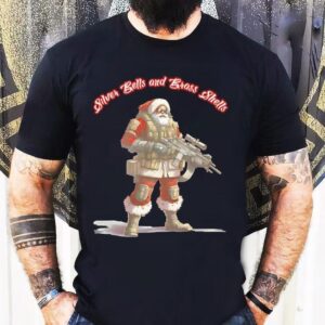 Silver Bells And Brass Shells Santa Christmas Shirt