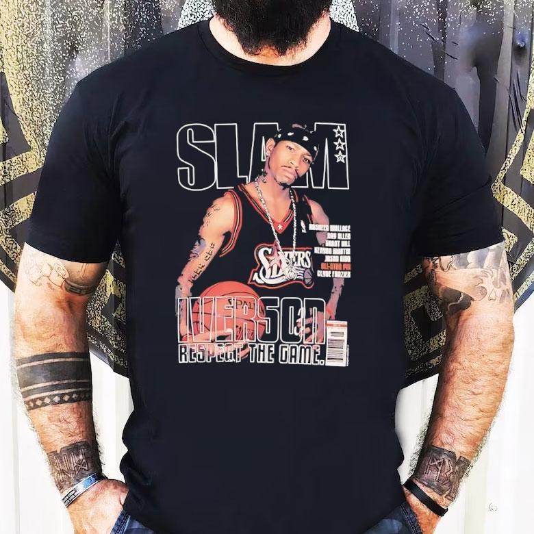 Slam Philadelphia 76ers Allen Iverson Respect The Game Shirt Slam Philadelphia 76ers Allen Iverson Respect The Game Shirt