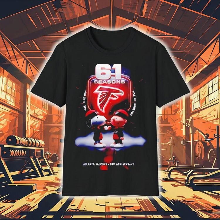 Snoopy And Charlie Brown Atlanta Falcons 61st Anniversary 61 Season Shirt Snoopy And Charlie Brown Atlanta Falcons 61st Anniversary 61 Season Shirt
