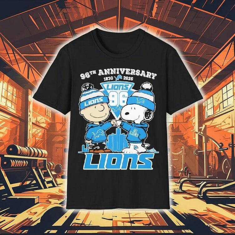Snoopy And Charlie Brown Detroit Lions Football 96th Anniversary 96 Seasons Shirt Snoopy And Charlie Brown Detroit Lions Football 96th Anniversary 96 Seasons Shirt