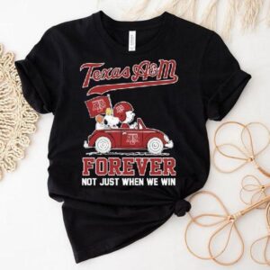 Snoopy And Charlie Brown The Peanuts Texas Am Aggies Driving Car Forever Not Just When We Win Shirt