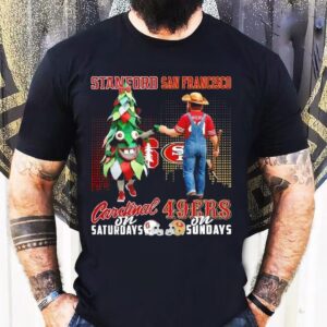 Stanford Cardinal On Saturdays X San Francisco 49ers On Sundays Mascot Shirt