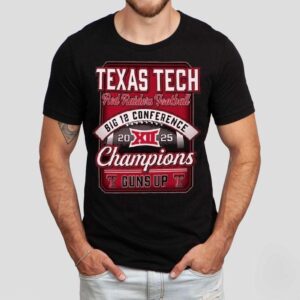 Texas Tech Red Raiders 2025 Big 12 Football Champions Score Guns Up Shirt