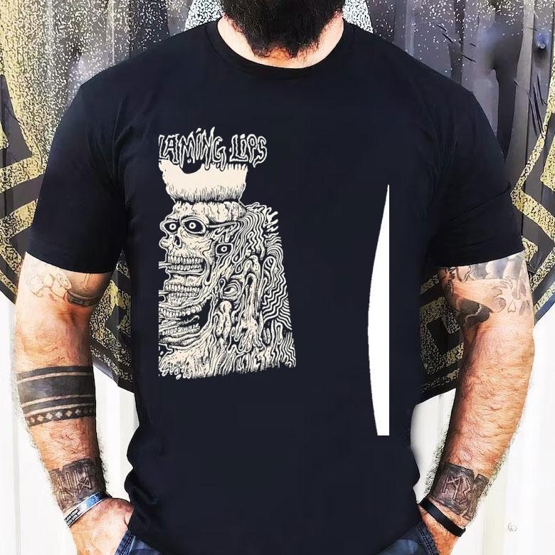 The Flaming Lips Band Skeleton Smoking Shirt The Flaming Lips Band Skeleton Smoking Shirt