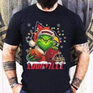 The Grinch X Ball And Helmet Louisville Cardinals Merry Christmas 2025 Shirt