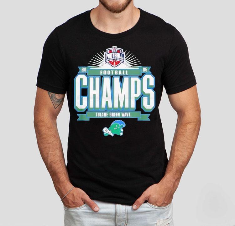 Tulane Green Wave Aac Champs 2025 Football Locker Room Shirt Tulane Green Wave Aac Champs 2025 Football Locker Room Shirt