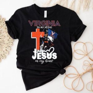 Virginia Cavaliers In My Veins Jesus In My Heart Mascot Shirt