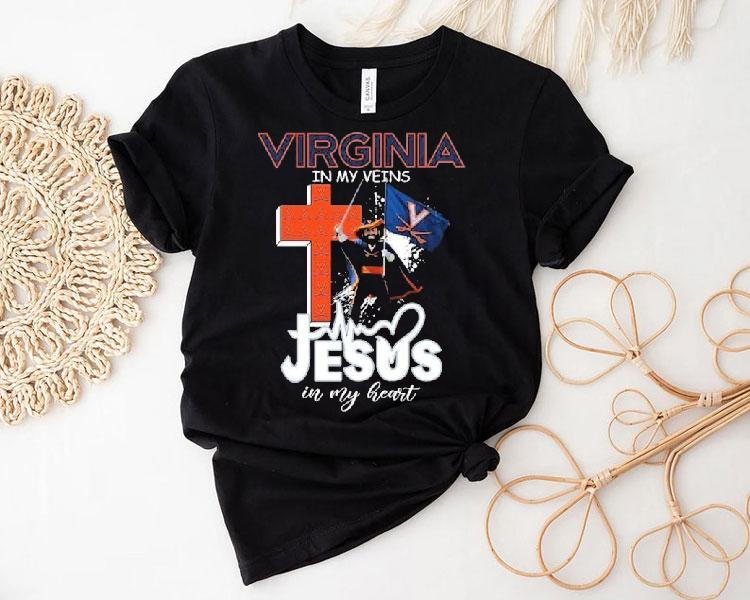 Virginia Cavaliers In My Veins Jesus In My Heart Mascot Shirt Virginia Cavaliers In My Veins Jesus In My Heart Mascot Shirt