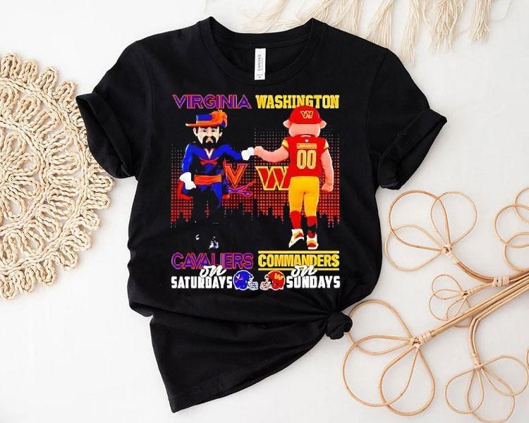 Virginia Cavaliers On Saturdays Washington Commanders On Sundays Mascot Shirt Virginia Cavaliers On Saturdays Washington Commanders On Sundays Mascot Shirt