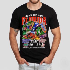 We Run This Srate Florida Gators Vs State Logo 2025 Shirt