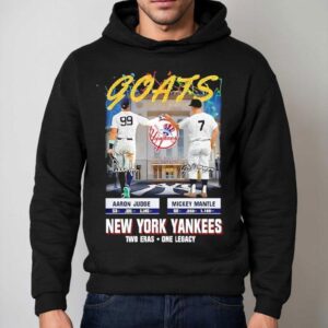 Aaron Judge X Mickey Mantle New York Yankees Goats Two Eras One Legacy Signatures Hoodie