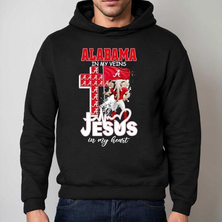 Alabama Crimson Tide Football In My Veins Jesus In My Heart Shirt Alabama Crimson Tide Football In My Veins Jesus In My Heart Shirt