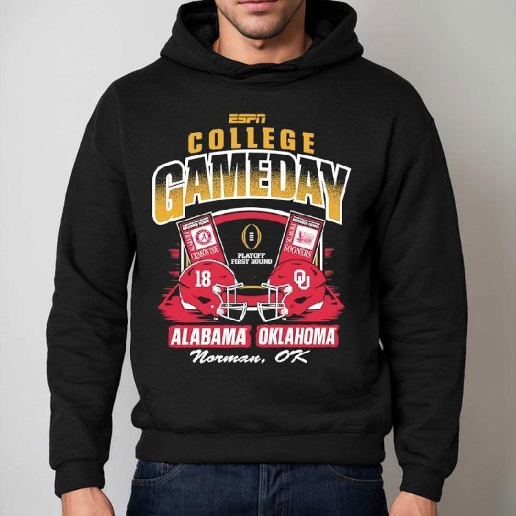 Alabama Crimson Tide Vs Oklahoma Sooners College Gameday Playoff First Round Shirt Alabama Crimson Tide Vs Oklahoma Sooners College Gameday Playoff First Round Shirt