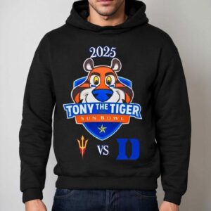 Arizona State Sun Devils Vs Duke Blue Devils Tony The Tiger Sun Bowl 2025 Shirt 2 Arizona State Sun Devils Vs Duke Blue Devils Tony The Tiger Sun Bowl Hoodie