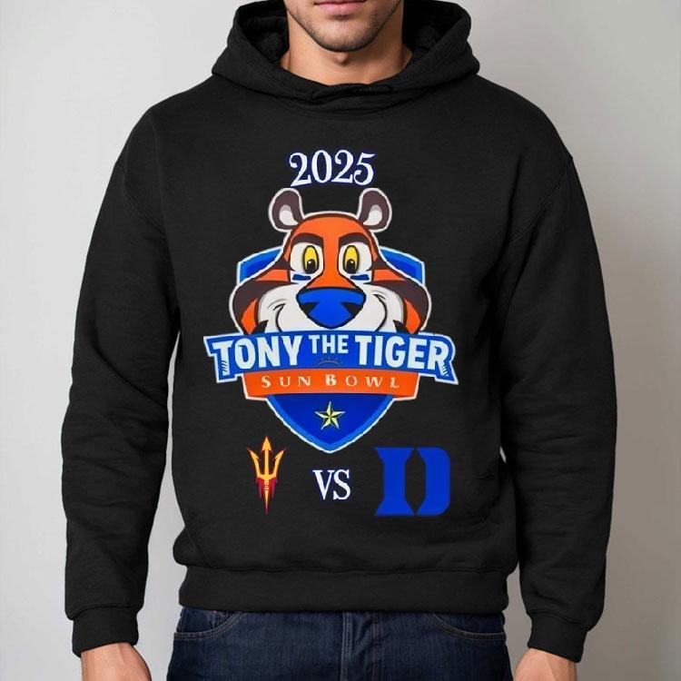 Arizona State Sun Devils Vs Duke Blue Devils Tony The Tiger Sun Bowl 2025 Shirt Arizona State Sun Devils Vs Duke Blue Devils Tony The Tiger Sun Bowl 2025 Shirt