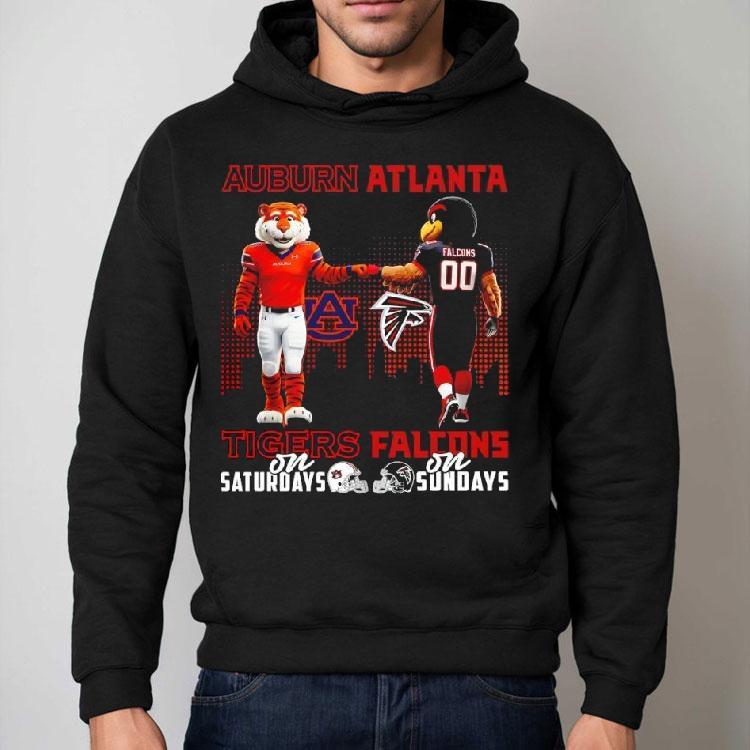 Auburn Tigers On Saturdays X Atlanta Falcons On Sundays Mascot Shirt Auburn Tigers On Saturdays X Atlanta Falcons On Sundays Mascot Shirt