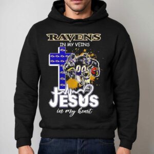 Baltimore Ravens In My Veins Jesus In My Heart Features A Football Player Logos Cross Shirt 2 Baltimore Ravens In My Veins Jesus In My Heart Features A Football Player Logos Cross Hoodie