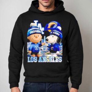 Charlie Brown Los Angeles Dodgers And Snoopy Los Angeles Rams Skyline City Hoodie