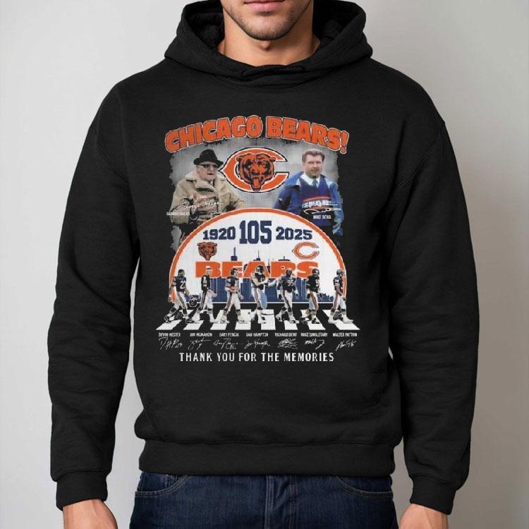 Chicago Bears 105 Seasons Thank You For The Memories 1920-2025 Signatures Shirt Chicago Bears 105 Seasons Thank You For The Memories 1920-2025 Signatures Shirt